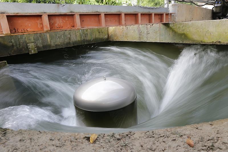 圖4、后里圳小水力發電水輪機運轉