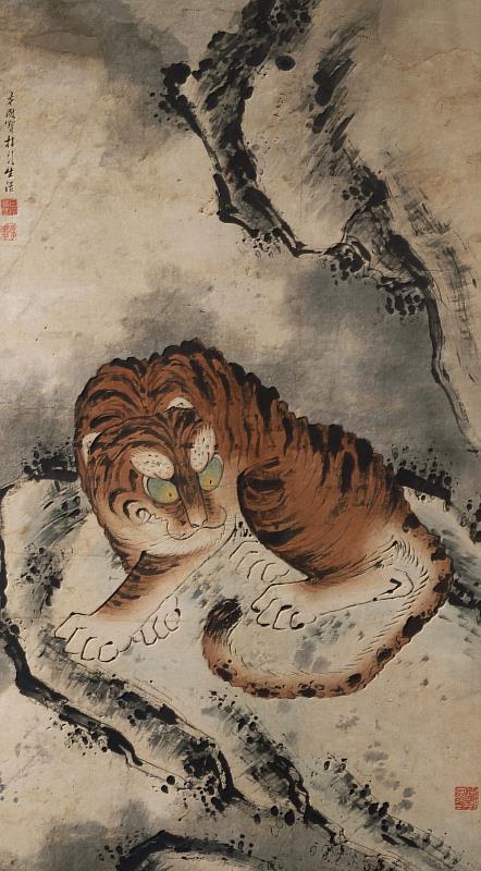 史博館《非．常文物》展出甘國寶的指畫《虎》，2011年由文化部指定為重要古物