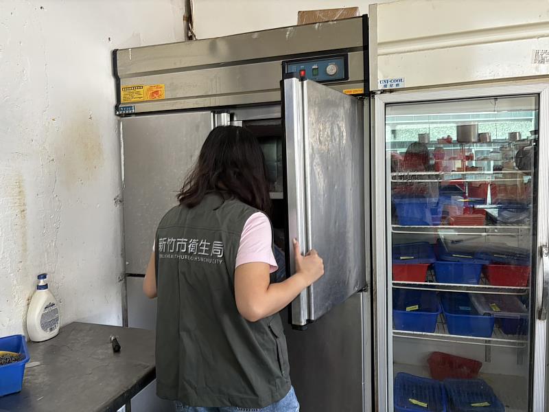 稽查人員檢查餐飲業現場環境