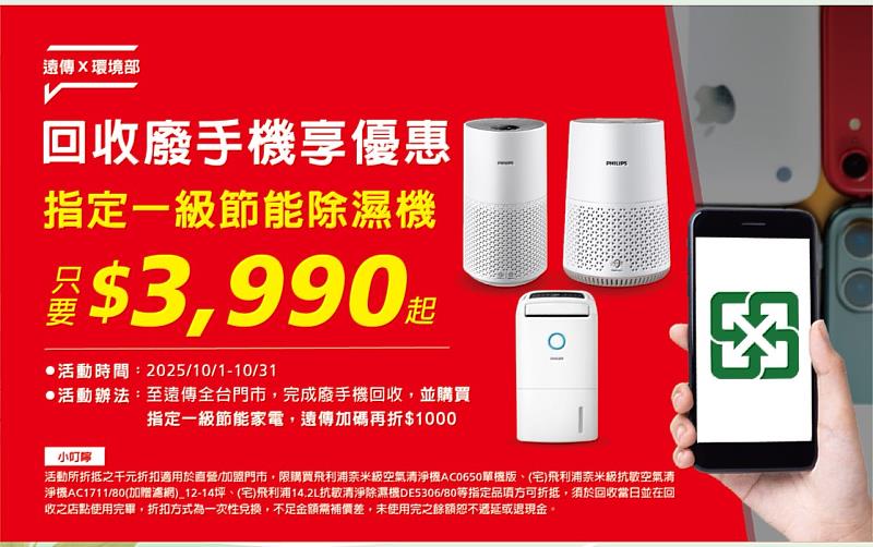 遠傳響應手機回收月，送千元節能家電購物金