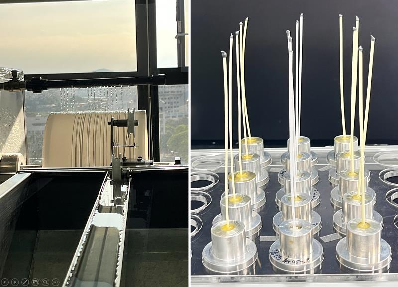 應用科技研究所榮譽講座鍾台生團隊則開發出Pebax/m-PDMS/PES三層結構複合中空纖維膜，展現優異的二氧化碳捕捉效能，還可模組化導入燃煤電廠與重工業等高排碳場域，為台灣碳捕捉技術發展與產業永續轉型提供強力支持。