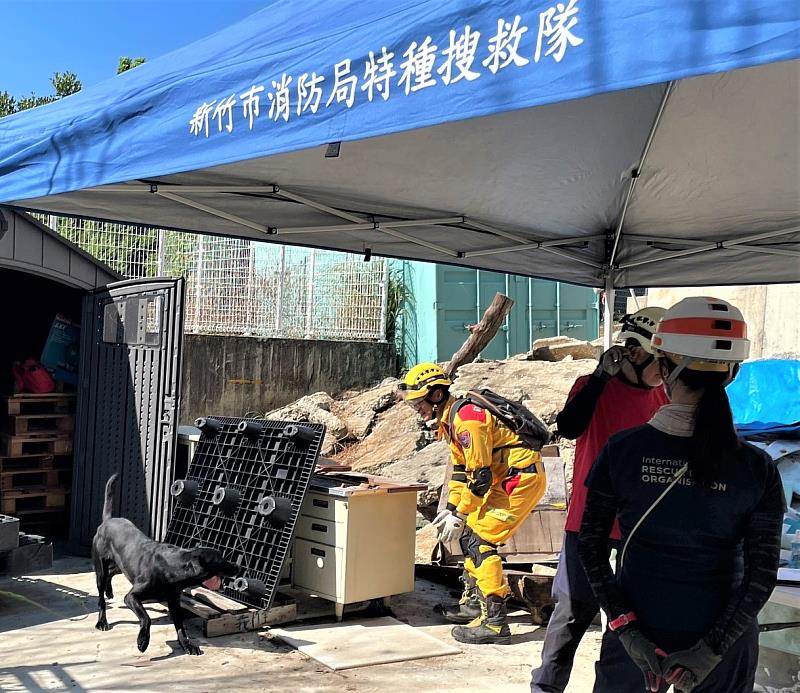 竹市舉辦IRO國際搜救犬認證。