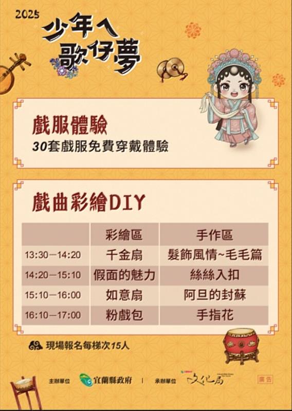 少年ㄟ歌仔夢戲服體驗及彩繪DIY