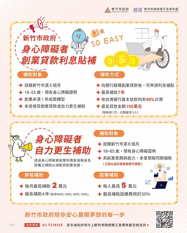 「身心障礙者創業貸款利息貼補」及「身心障礙者自力更生補助」EDM