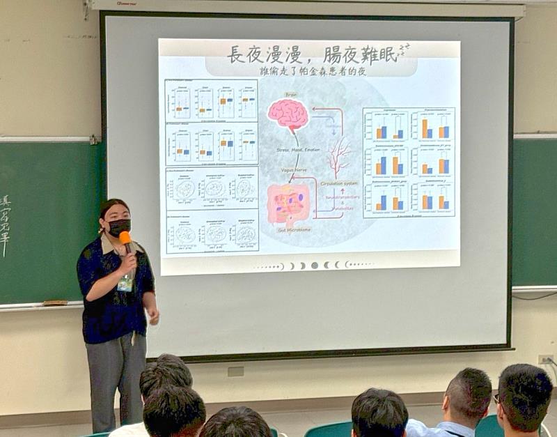 東華大學生化暨分子醫學科學系大三學生林重佑，以〈長夜漫漫，腸夜難眠〉獲選為最佳人氣獎。