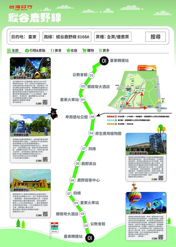 台灣好行縱谷鹿野線電子票證半價優惠至10月底