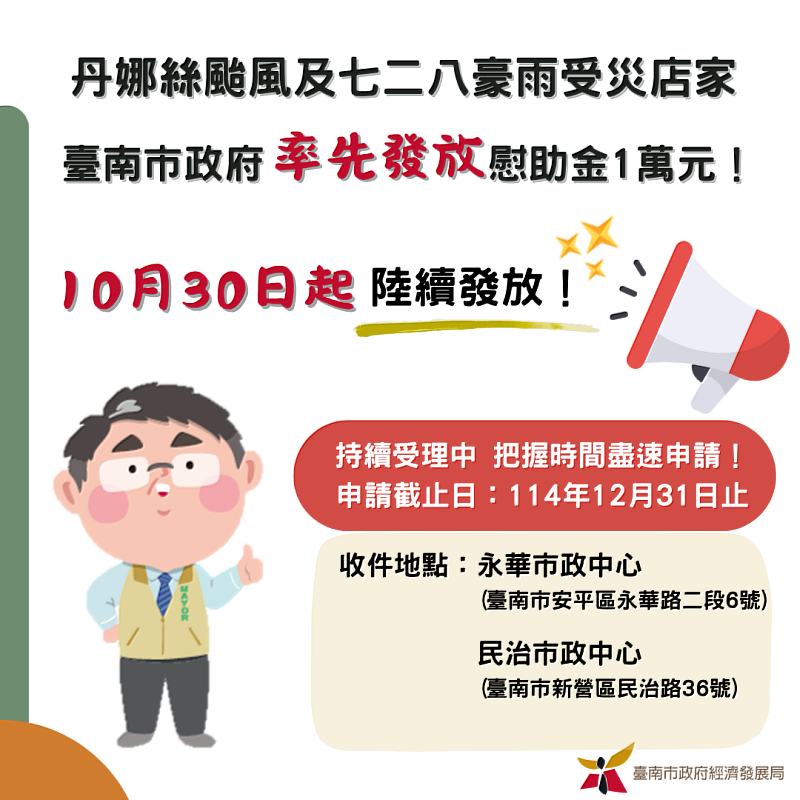 店家援助慰助金發放