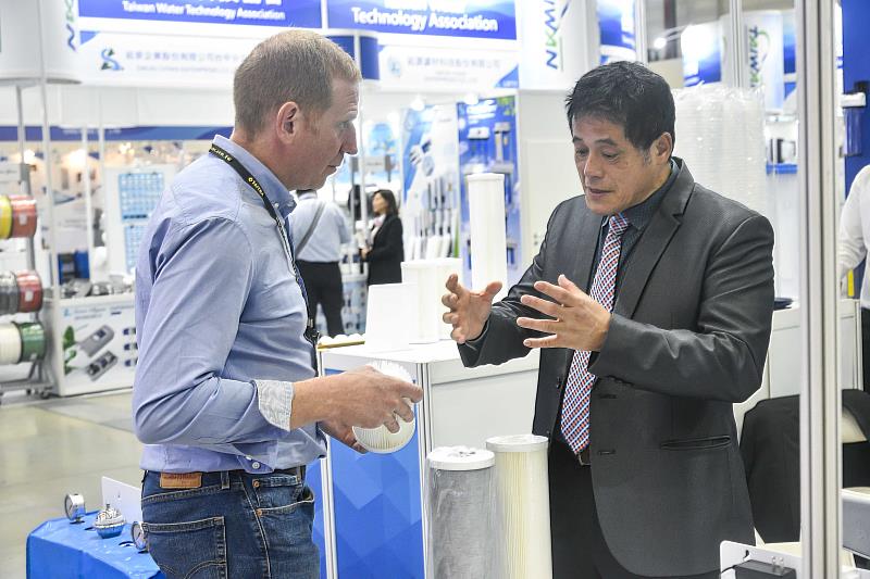 本屆展覽吸引加拿大、美國、法國、西班牙及韓國等國際企業參與，展現臺灣水資源產業的國際競爭力。（貿協提供）