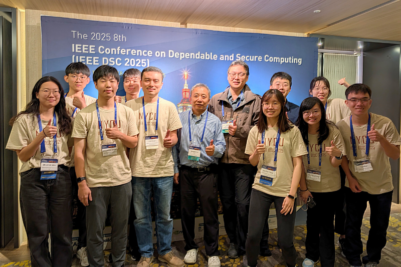 IEEE DSC 2025: Prof. Chi-Yu Li (NYCU) (3rd from left), Prof. Songwu Lu (UCLA) (4th), Prof. Guan-Hua Tu (Michigan State University) (5th), and Prof. Tian Xie (Utah State University) (6th).