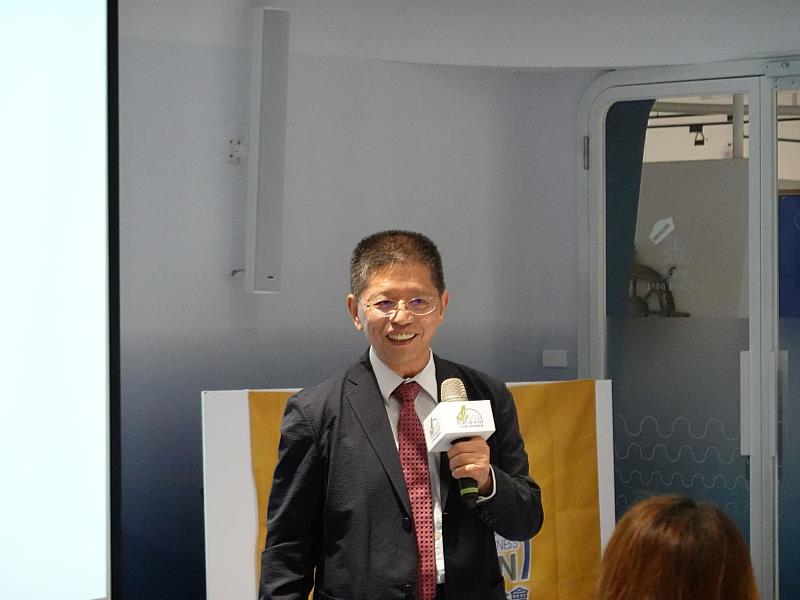 台大保險經紀人公司董事長陳亦純致詞。