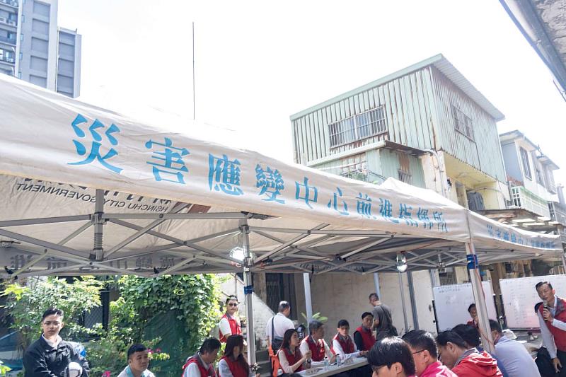 竹市府成立災害應變中心前進指揮所。