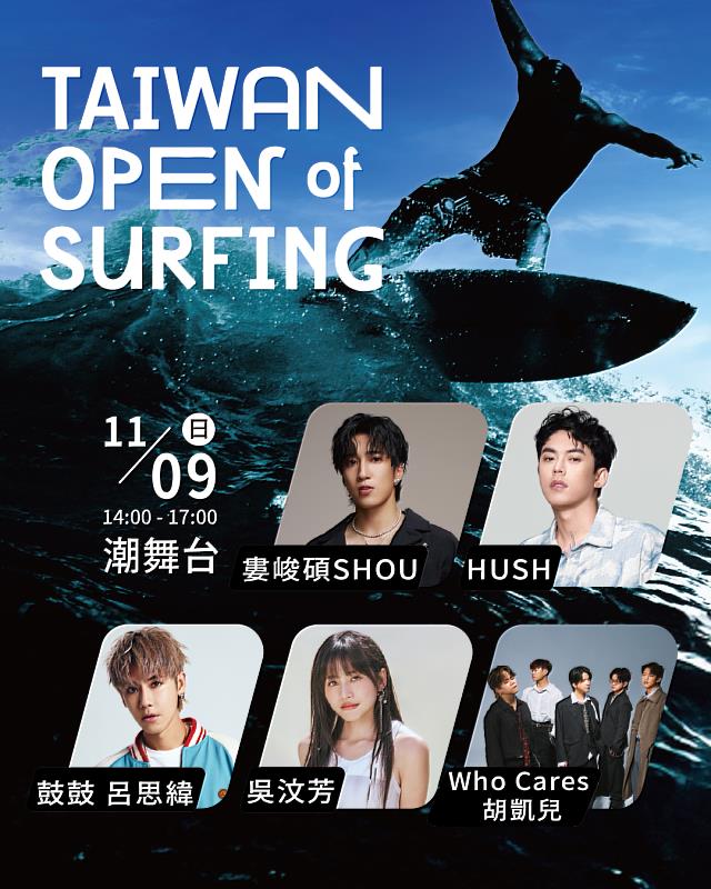 浪潮與音浪齊發！臺灣國際衝浪公開賽11/4開幕 台東金樽嗨翻東海岸