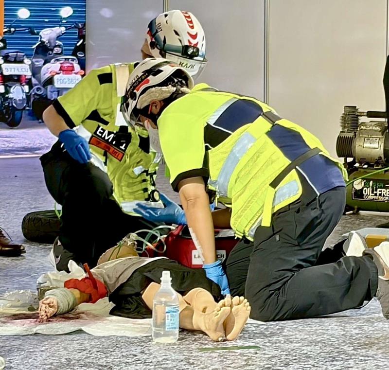 全國義消體技能交流活動各項競賽畫面。