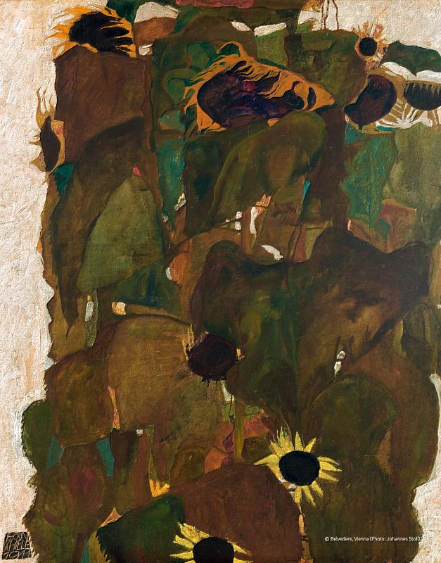 ▲ 埃貢・席勒〈向日葵I〉(Sunflowers I)(圖 維也納美景宮提供)