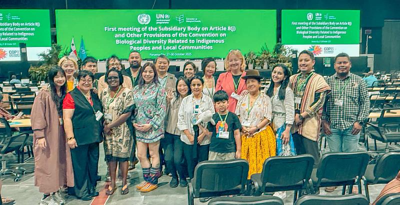 臺灣小米方舟團隊與加拿大國科會補助之Ărramăt 計畫於聯合國生物多樣性大會合影。