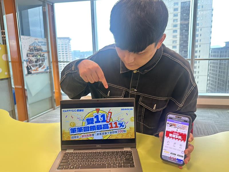 迎接雙11電商節，HAPPY GO購賺點推出筆筆最高11%點數回饋優惠活動。