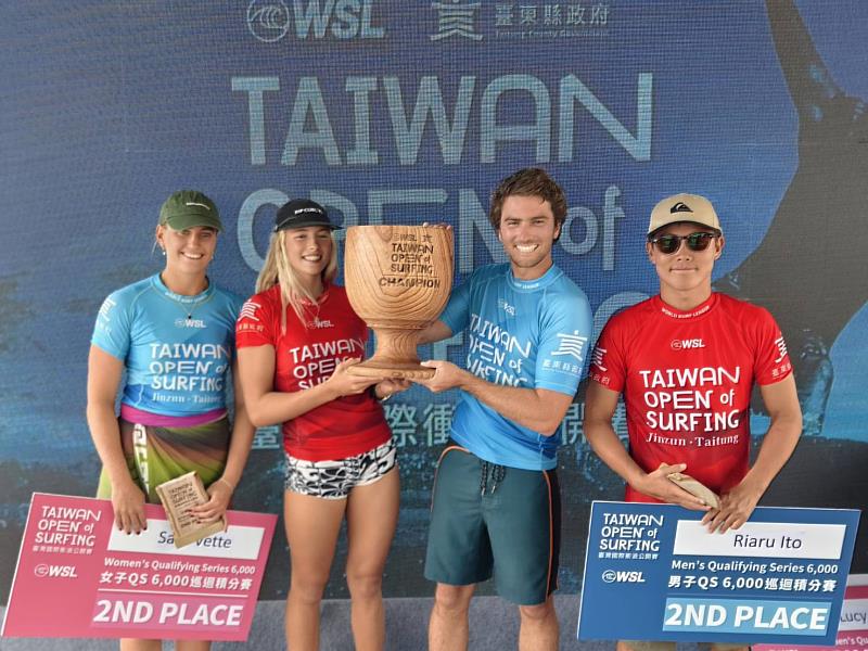 台東金樽湧觀眾觀賽！臺灣國際衝浪公開賽QS6000澳洲選手包辦男女雙冠