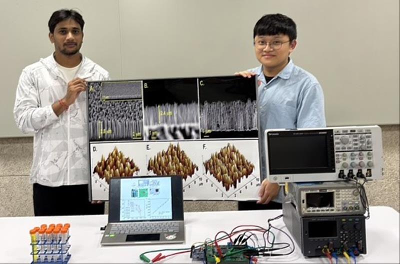 中興大學研究團隊，成功開發出具奈米刷狀結構的高靈敏微生物感測器