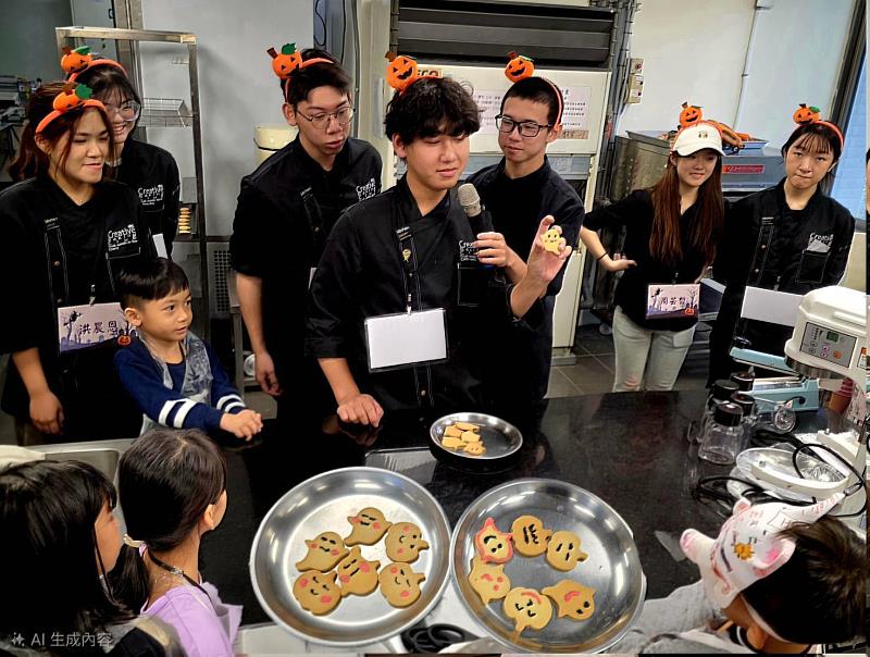 景文科大陪伴家扶童體驗製作糖霜餅乾與調製小熊軟糖蘋果汽水