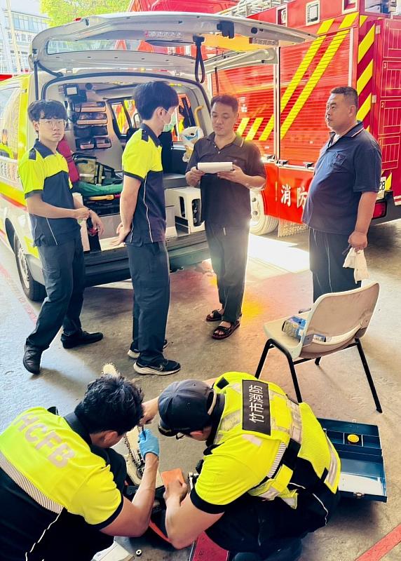 竹市消防局日前辦理「114年度車輛裝備器材保養評核」。