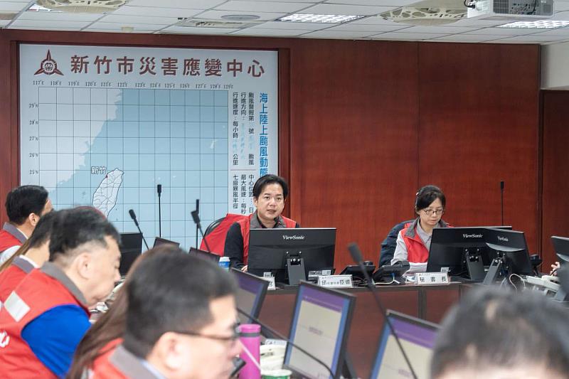 新竹市災害應變中心召開工作會議。
