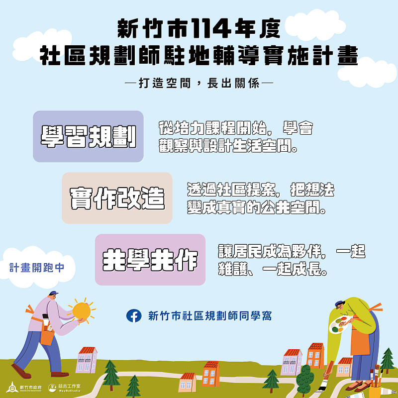新竹市114年度「社區規劃師研討會」將於11月20日登場，即日起至11月19日開放報名。