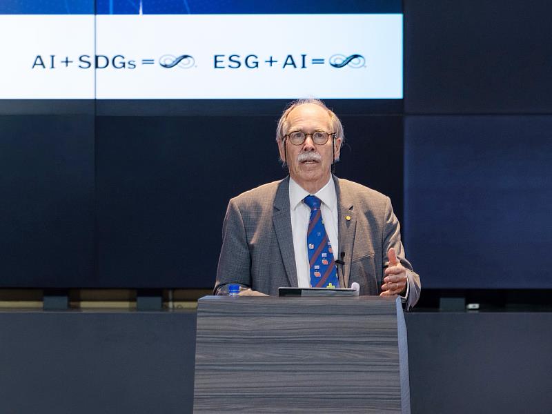 熊貓講座邀請諾貝爾物理學獎得主、荷蘭烏特勒支大學教授Gerardus't Hooft主講。（圖／淡江大學提供）