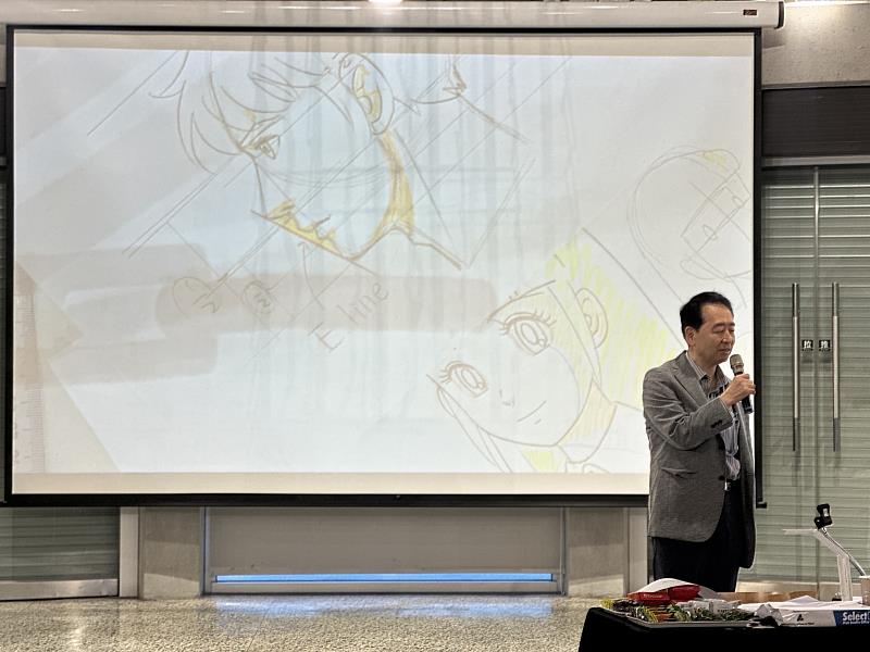 小幡公春老師介紹動畫角色繪畫技巧。