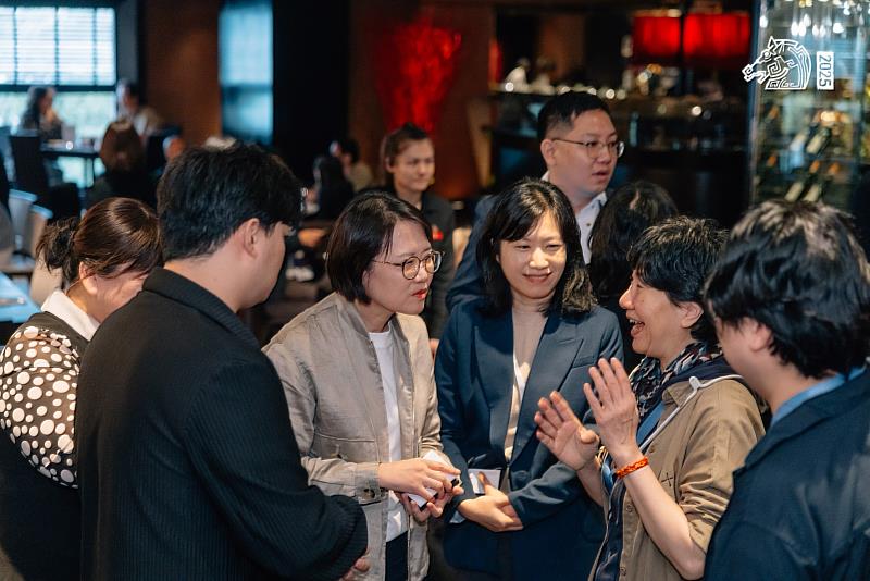 文策院今年特別與大會合作舉辦交流午茶會，邀請所有入選團隊參與，促進交流。（台北金馬影展執行委員會提供）