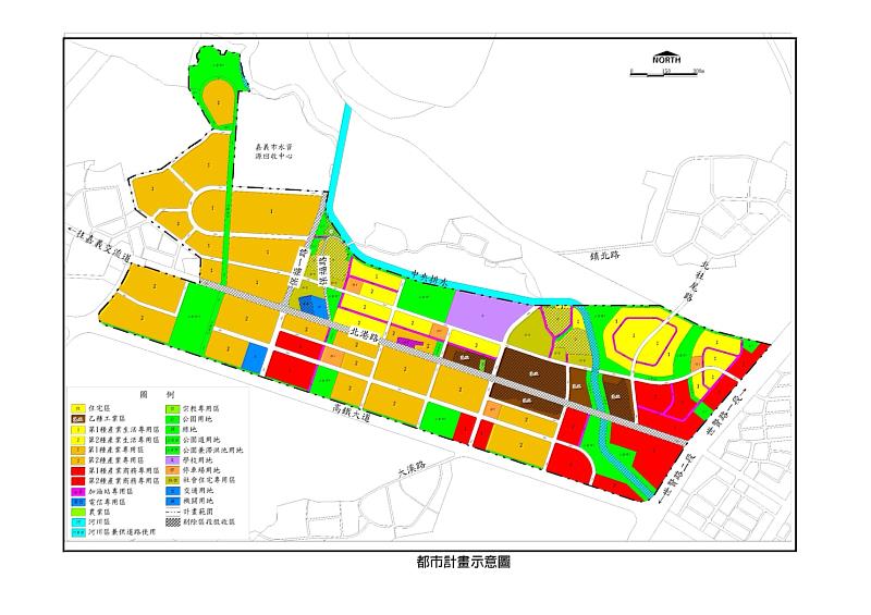 嘉義市北港路兩側土地產業發展專區細部計畫示意圖