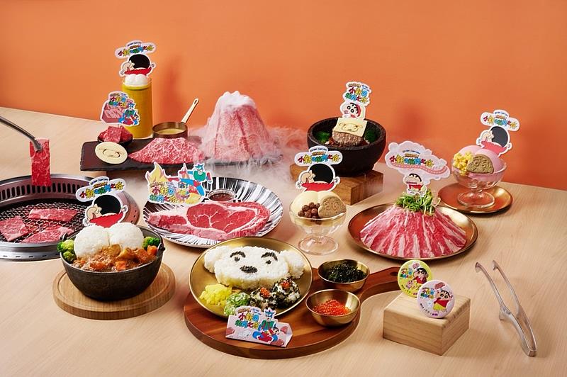 肉次方、原燒和金咕與蠟筆小新共推出的9款聯名菜色只銷售至11/30。