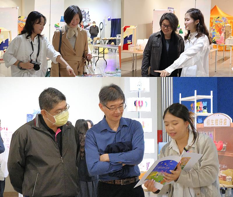 向貴賓導覽此次作品與特色專刊。