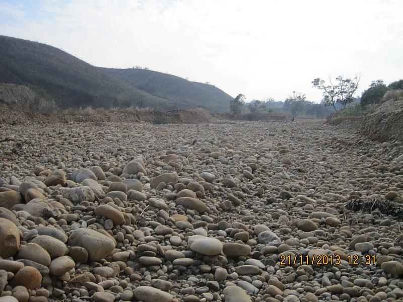 102年土砂淤積植生稀疏。