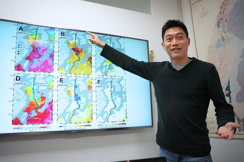 潘任飛教授團隊最早以2020年侵襲東海的「巴威」（Bavi）颱風研究，發現通過東海時，高達7°C的海面降溫。