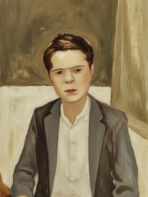 南美館館長龔卓軍也親自體驗「藝術家風格演算」AI互動體驗，此為劉啟祥老師創作風格之數位畫作。（南美館提供）