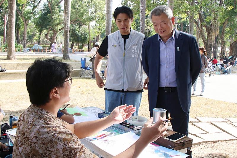 0_副市長林瑞彥像戶外寫生的青年與親子組加油打氣