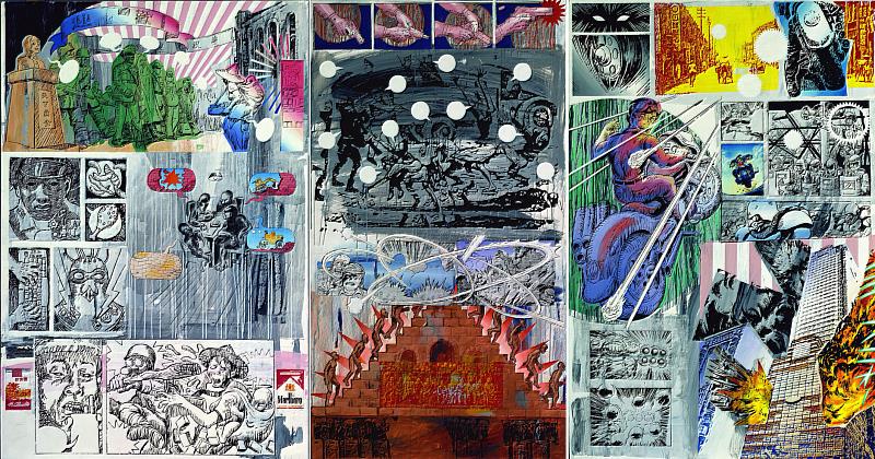 國美館典藏_藝術家陳世強_台灣風雲(1967)_油畫_183.5x345.5公分