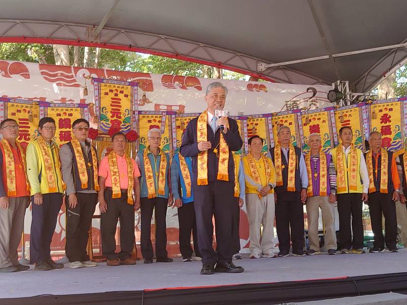 三界爺文化祭促族群共融，范副主委致詞。