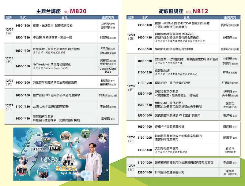 花蓮慈濟醫院在台灣醫療科技展4天講座一次看，參加講座的民眾還可拿好禮。