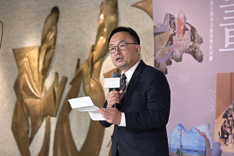 《畫映－交響音樂會：跨時代的藝術對話》宣告記者會，國立臺灣交響樂團團長歐陽慧剛指出，《畫映》以本土作曲與典藏畫作交織臺灣百年藝術風景，展現藝術貼近生活、連結土地、持續陪伴臺灣前行的文化力量。