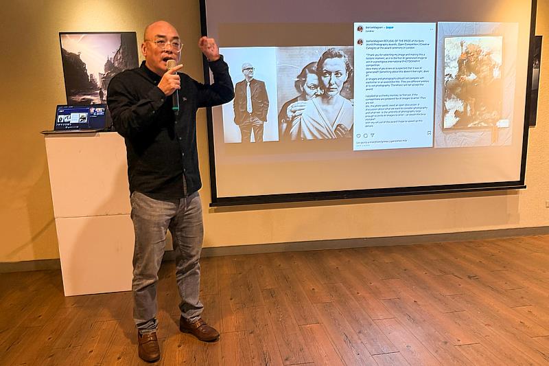 品微生活PINWELIFE執行長黃稟洲以〈從語言到視覺〉為題進行專題演講，解析生成式AI的視覺風格。