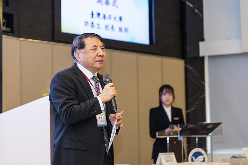 海大期望以海洋專業串連臺灣並接軌全球，成為海洋永續的領航者。（圖為許泰文校長致詞）