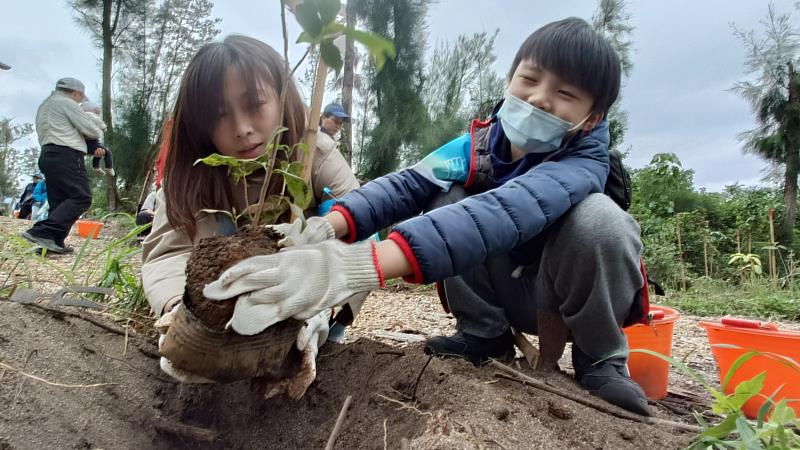 七星潭啟動臨海植群「宮脇法」復育,營造親人的森林生態。