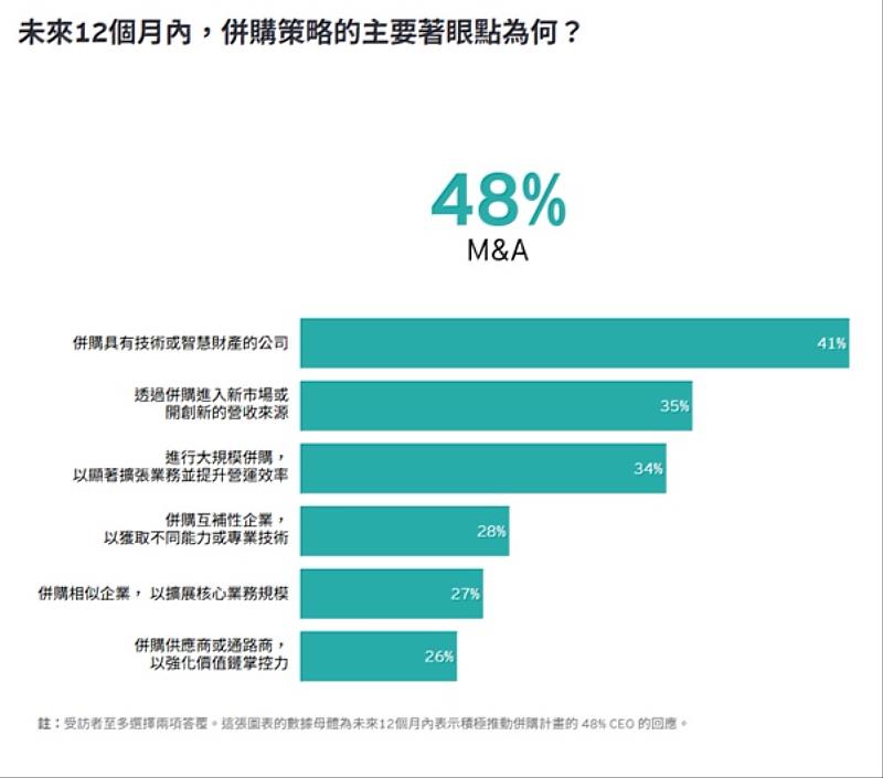 未來12個月內的主要併購策略。