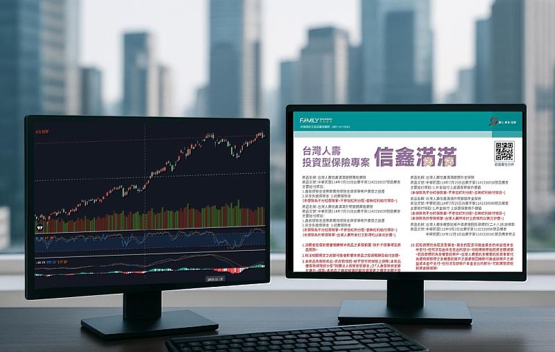 台灣人壽信鑫滿滿系列保單，滿足客戶穩健投資、保障到位雙重需求。／台灣人壽提供