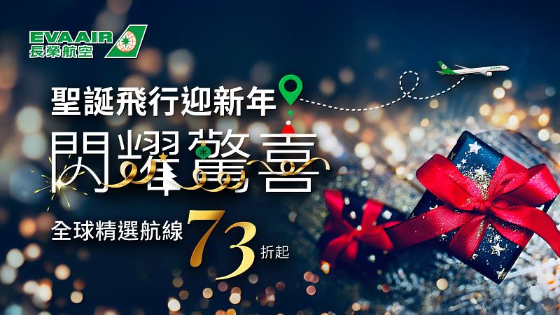 長榮航空於12月16日00:00起至2026年1月5日23:59止，盛大推出聖誕迎新年機票優惠活動，限時21天，精選航線73折起！數量有限要買要快！