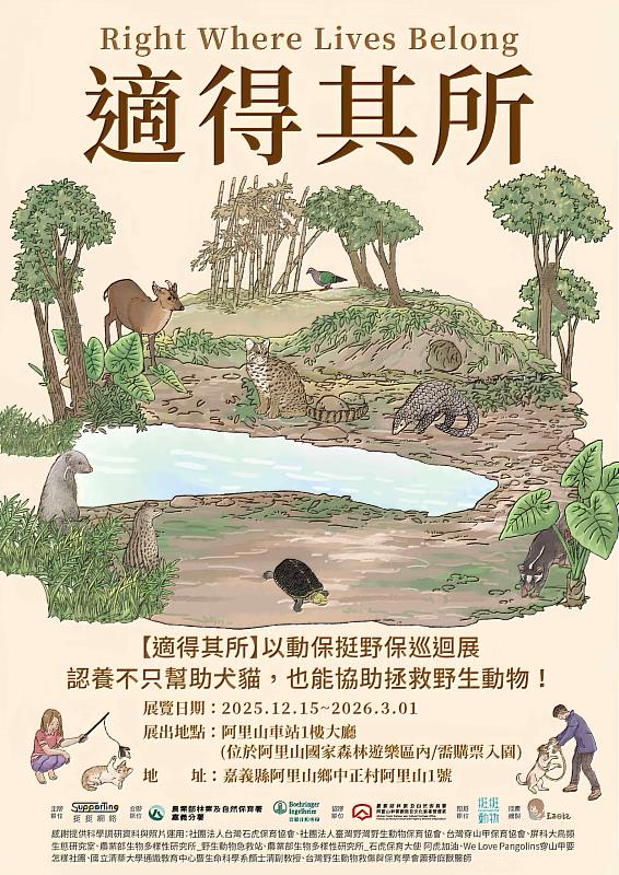 「適得其所 以動保挺野保巡迴展」海報