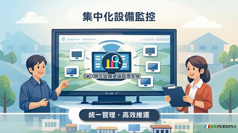 盛源DMS+顯示設備遠端管理系統支援集中化設備監控與統一管理,協助學校資訊單位降低人力巡檢負擔,讓教學設備維運更具系統化與效率。