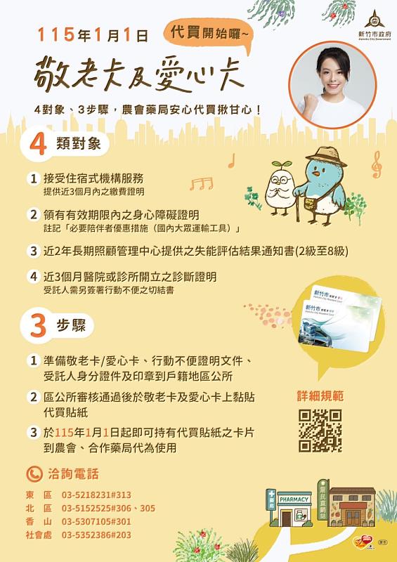 敬老卡、愛心卡農會藥局代買服務EDM。