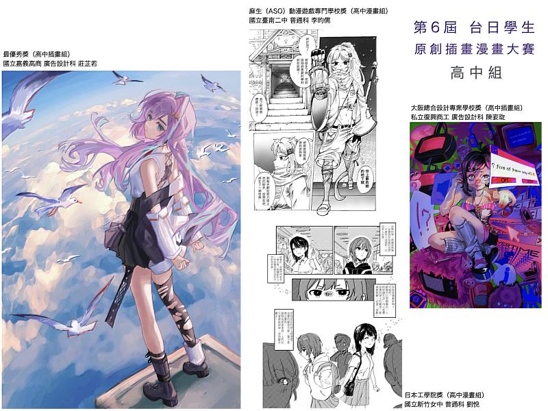 第6屆台日學生原創插畫漫畫大賽獲獎者出爐